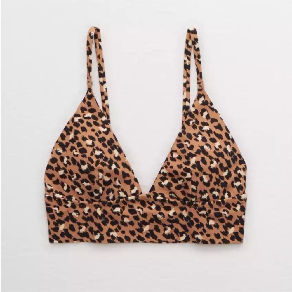 Aerie Cheetah Swim Top Size L